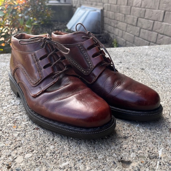 Johnston Murphy Vintage Welch Cut Round Toe Brown Leather Boots Men 9.5M - Picture 3 of 16